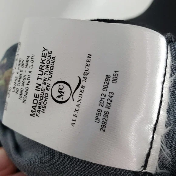 NEW Alexander McQueen SZ XS Black Butterfly Ruched Cocktail Dress 2012 Bodycon - Picture 11 of 12